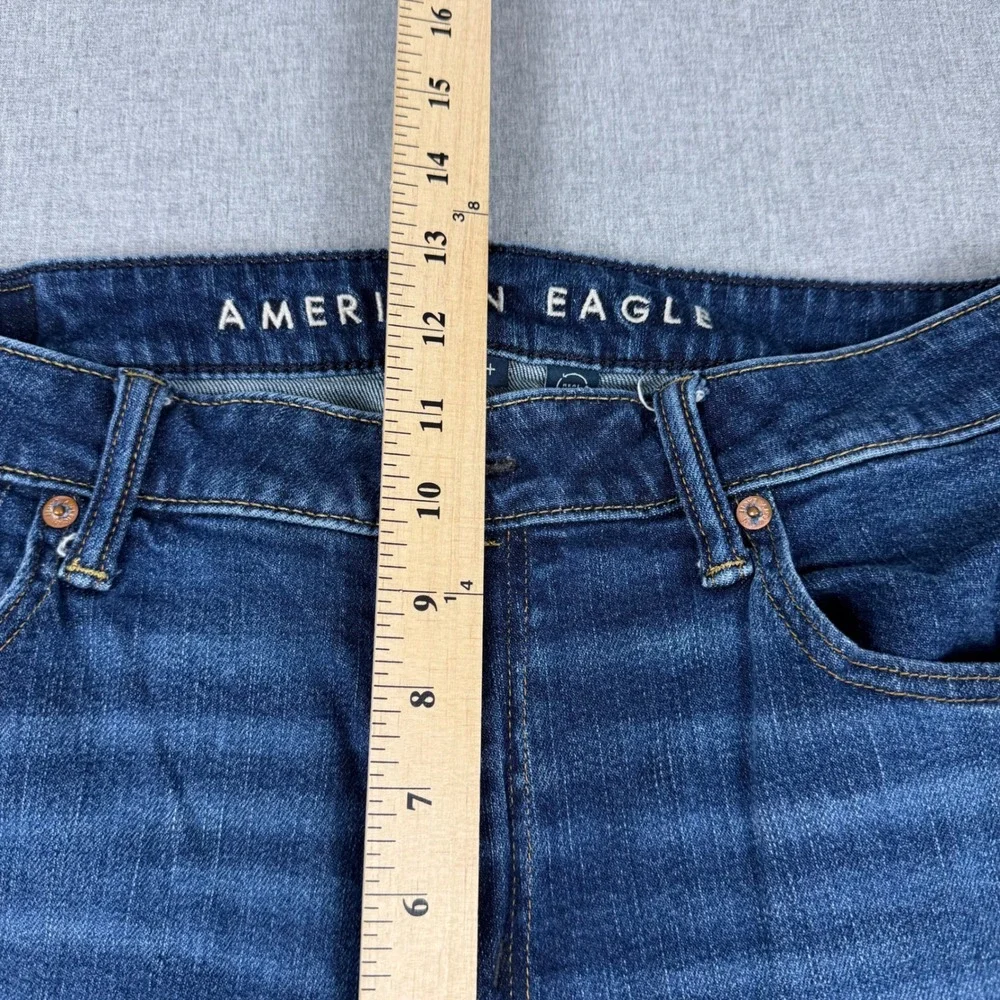 American Eagle Mens Athletic Skinny Jeans Blue 34x36 Tall Distressed Casual